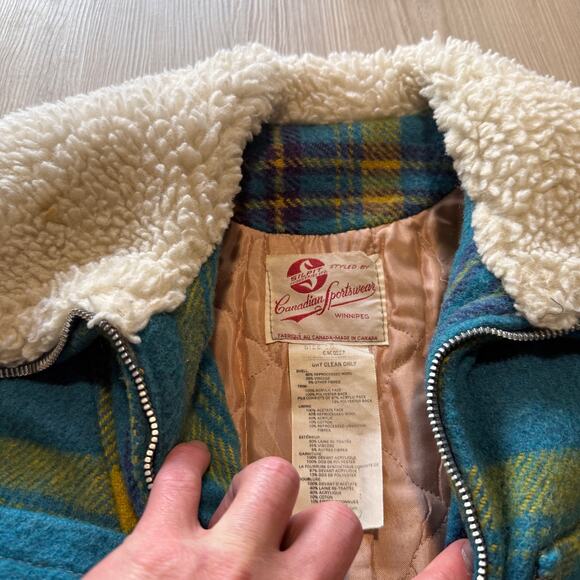 Women's Vintage 1940's Canadian Sportswear Silpit Blue Wool Lined Jacket Sz 10 - Picture 4 of 11